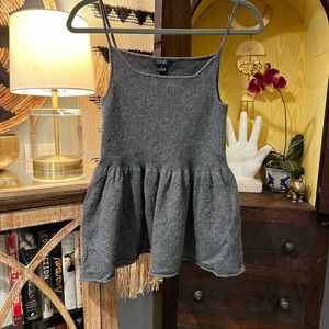 Prive Cashmere Cami Tank L large peplum grey sweater cami